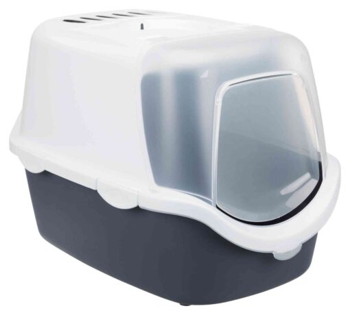 Bac à litière  Vico Open Top, avec couvercle,bleu-gris/blanc 40×40×56cm