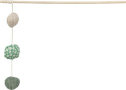 Spielangel mit 3 Bällen, Holz/Stoff, Katzenminze, 40cm