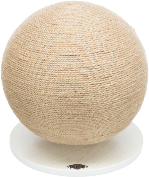 Balle griffoir sur plateau, en jute/bois, ø 29×31cm