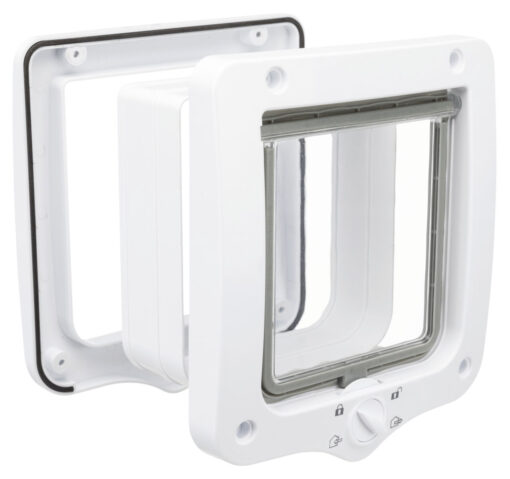 Chatière, 4 positions, avec tunnel, 20×22cm, blanc 20×22cm, weiss