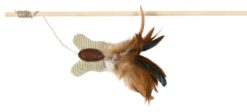 Spielstab m.Schmetterling & Federn, Catnip