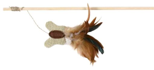 Spielstab m.Schmetterling & Federn, Catnip 50cm