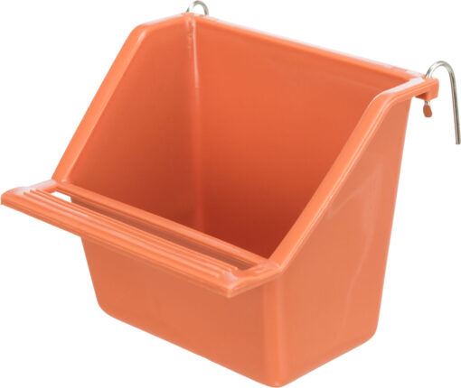 Mangeoire avec support métal, en plastique, 130ml/8×7cm nur per VE 12Stk.