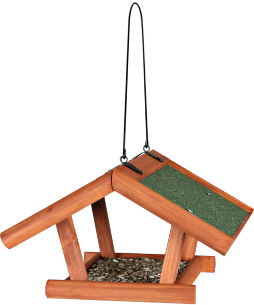 natura mangeoire oiseaux suspendue, 30×18×28cm, brun