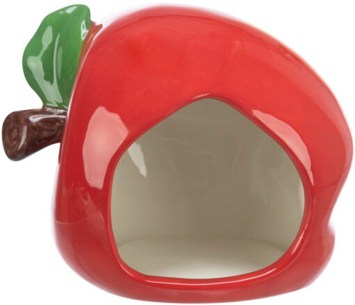 Keramikhaus Apfel, Hamster/Mäuse, 13×10×10cm, rot