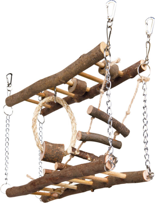 Pont suspendu en bois nat.,27x17x7cm