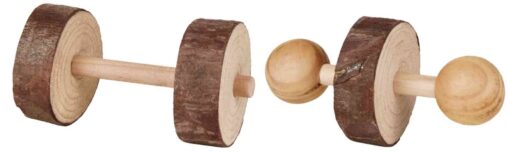 2 Naturholz-Hanteln, 9×ø 4.5 cm