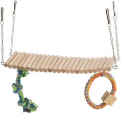 Alternative view of Pont suspendu avec corde&jouet, hamster, bois/corde, 30×17?