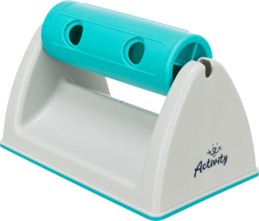 Snack Roll avec base, en plastique, 19×12×11cm, gris/turqu