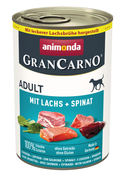 Animonda, chien GranCarno Adult a. saumon+épinards 400g / VE 6