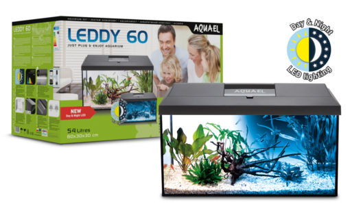 AQUARIUM SET LEDDY 60 NOIR D&N 2.0 60x30x30cm