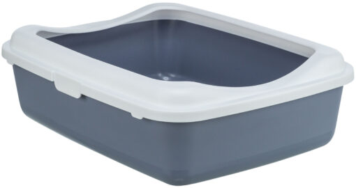 Katzentoilette Classic, mit Rand, 37×15×48cm, lila/weiss
