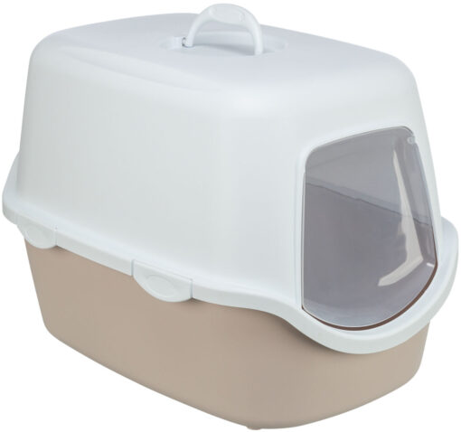 Katzentoilette Vico, mit Haube, 40×40×56cm, blush/weiss