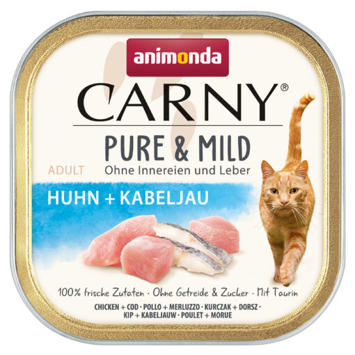 Animonda, chat Carny Pure+Mild Adult poulet+cabillaud 100g / VE 32