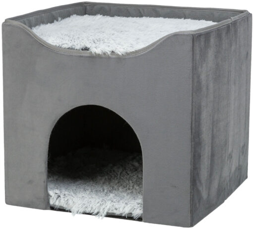 Höhle Harvey, 38×38×38cm, grau/weiss-schwarz