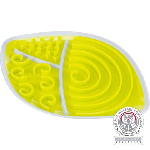Plateau Lick'n'Snack, feuille, en TPR/PP, 28×21cm