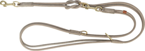 Laisse Pure V, couture ronde, cuir, S: 2 m/10 mm, gris clair