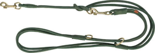 Laisse Pure V, couture ronde, cuir, S: 2 m/10 mm, sauge