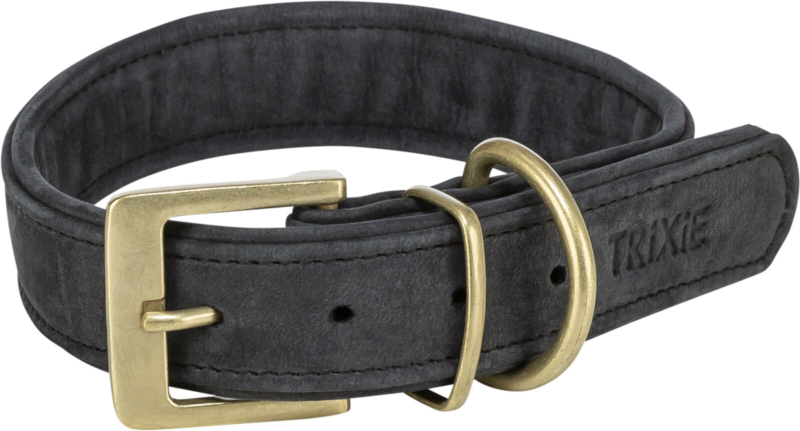 Collier en cuir pur, noir L-XL: 52-63cm/40 mm Collier en cuir pur, noir L-XL: 52-63cm/40 mm
