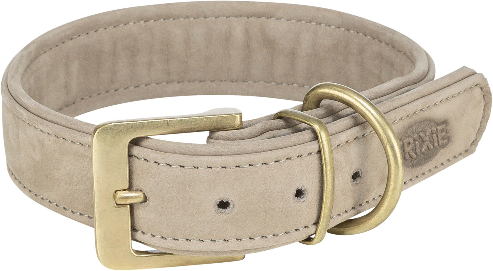 Collier en cuir pur, gris clair L-XL: 52-63cm/40 mm Collier en cuir pur, gris clair L-XL: 52-63cm/40 mm