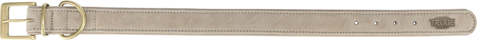 Collier en cuir pur, gris clair L-XL: 52-63cm/40 mm Collier en cuir pur, gris clair L-XL: 52-63cm/40 mm