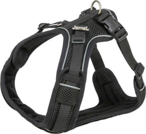 Premium FlexMesh Geschirr, wide fit, schwarz XS-S: 40-57cm/15 mm