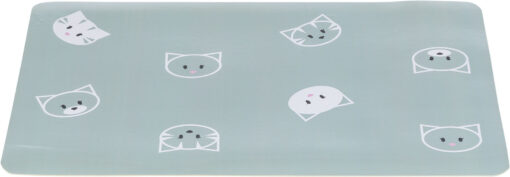 Tapis pour écuelle chat Mimi, 44×28cm, sauge