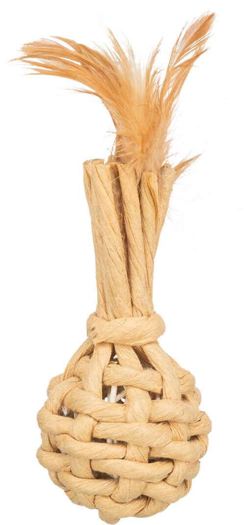Spielzeug, Papiergarn, mit Federn XXL, 15cm