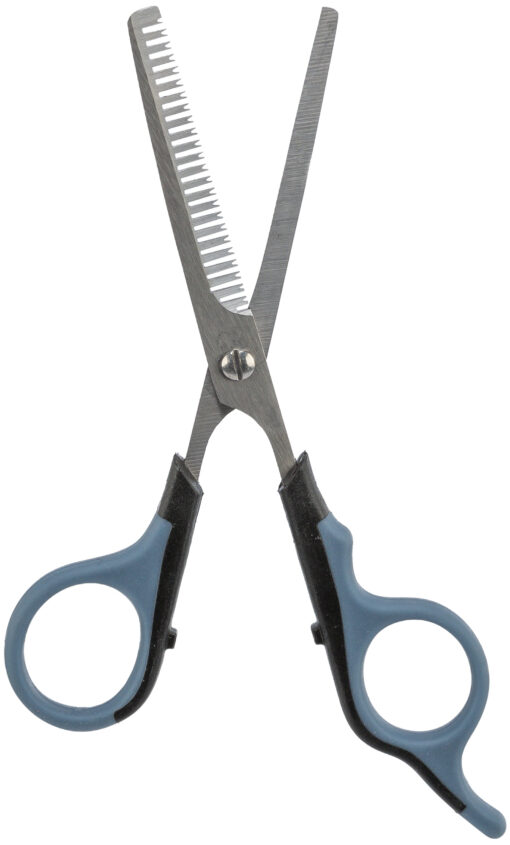 Ciseaux à effiler/unilat, en acier inox/plast., gris foncé 16cm