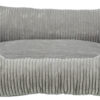 Lit Vital Jonna, velours côtelé, carré, gris clair