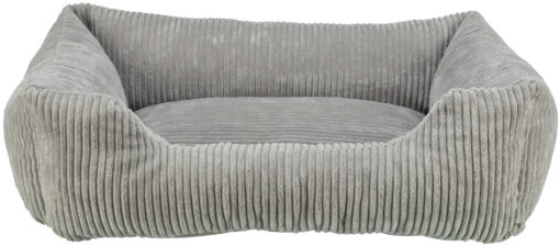Lit Vital Jonna, velours côtelé, carré, gris clair 120×80cm