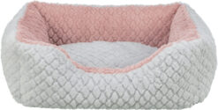 Lit Kaline Mio, rectangulaire, 80×65cm, gris/vieux Rose