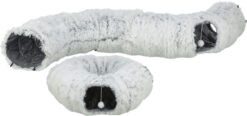Tunnel de jeu/donut Harvey, peluche, ø 25×160cm, gris