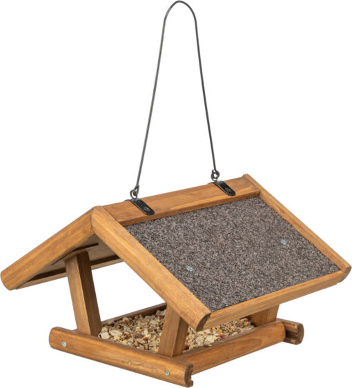 natura mangeoire oiseaux suspendue, en pin, brun 30×18×28cm