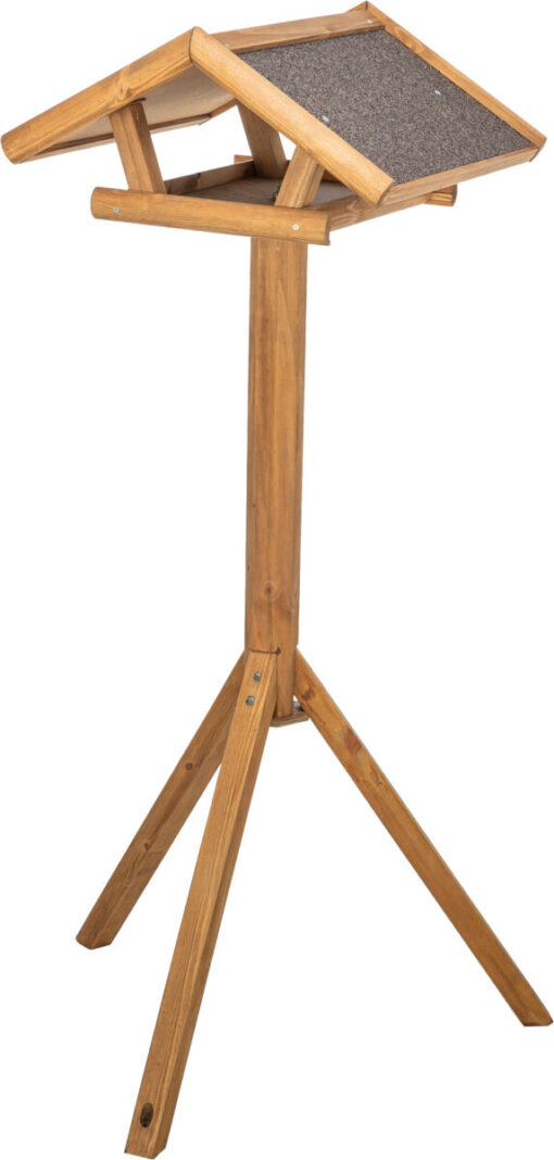 natura Futterhaus mit Ständer, Kiefernholz, braun 46×22×44cm/1,15 m