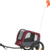Remorque de vélo, 53 × 60 × 60/117 cm, gris/rouge