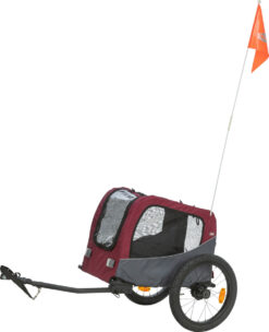 Remorque de vélo, 53 × 60 × 60/117 cm, gris/rouge
