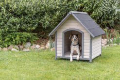 Niche pour chiens Cottage avec pignon, L, gris