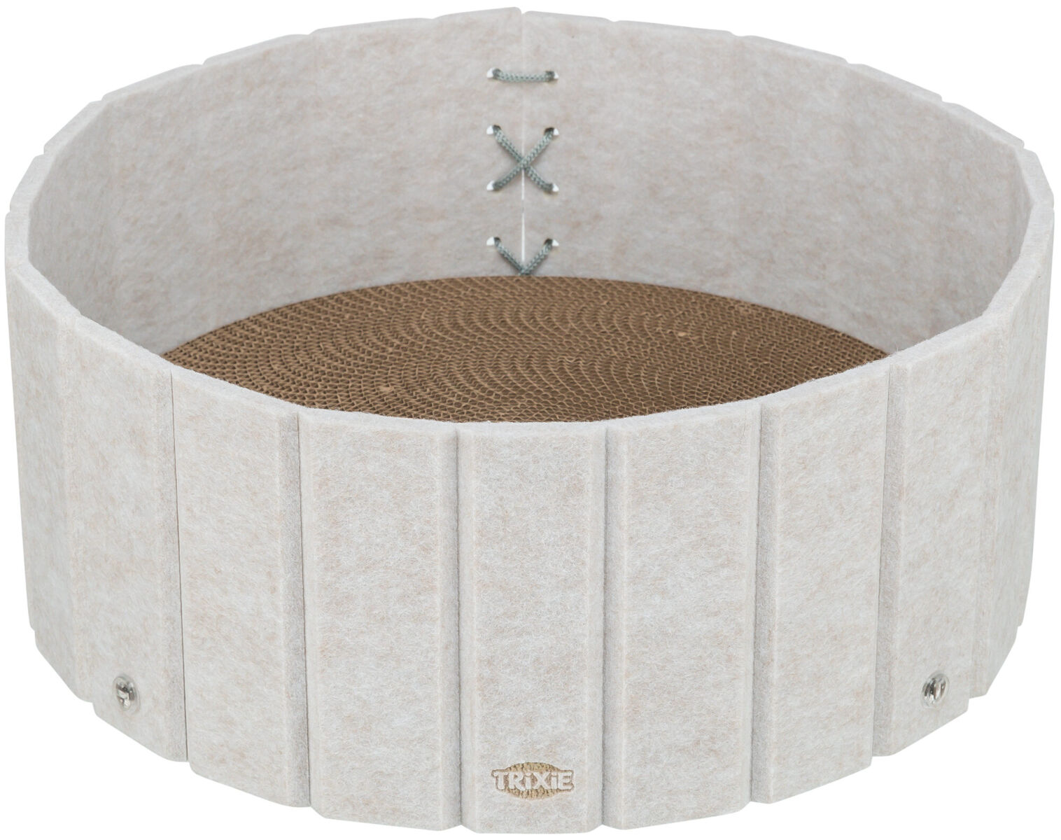 Kratzbett mit Filzrand, Katzenminze, ø 38 × 16 cm, creme Kratzbett mit Filzrand, Katzenminze, ø 38 × 16 cm, creme