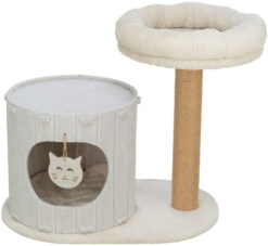 Arbre à chat feutre, 58 × 52 × 37 cm, crème