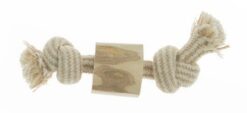 Seil mit zwei Knoten und Kaffeeholz, 50gr., nature/beige