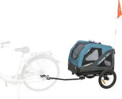Remorque pour vélo, M: 81×102×102/145cm, bleu/gris
