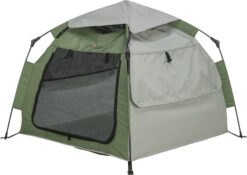 Pop-up Hundezelt, 100×80×100cm, olivgrün/beige