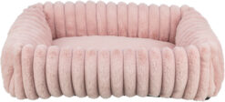 Bett Lonni, Cordplüsch, eckig, rosa