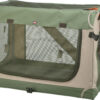 Hundebox Comfy, olivgrün/beige