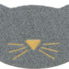 Vorleger für Katzentoiletten, Katzenkopf, PVC, hellgrau