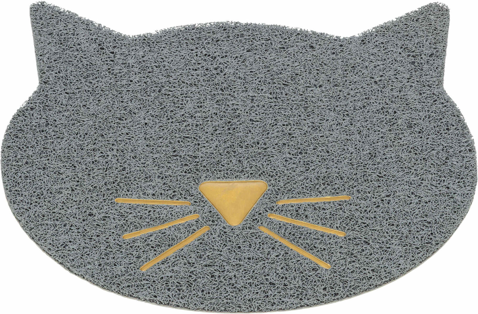 Vorleger für Katzentoiletten, Katzenkopf, PVC, hellgrau 42cm/40cm Vorleger für Katzentoiletten, Katzenkopf, PVC, hellgrau 42cm/40cm
