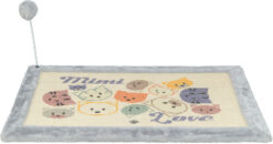 Kratzmatte Mimi mit Spielzeug, 70×45cm, grau
