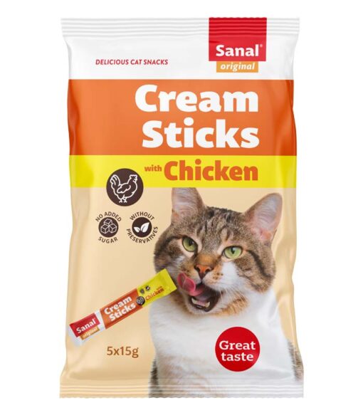 Sanal Cat Cream Sticks mit Chicken 5x15g