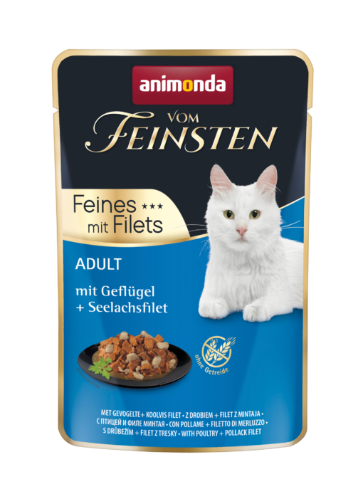 Animonda,Katze v.Feins.,Adult,Frischebeutel,Gefl.+Seelachsf. 85g / VE 18